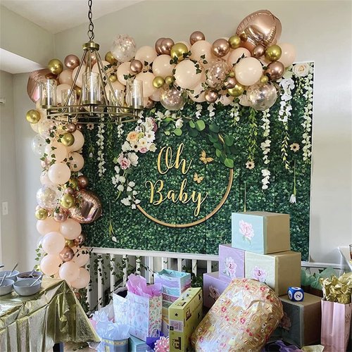 Blush Rose Gold Balloon Garland Arch Kit, 119 Pieces Peach Pink Gold Pastel Orange Metallic Rose Gold Confetti Balloon Garland Kit for Girls Women Birthday Wedding Baby Bridal Shower Party Decorations