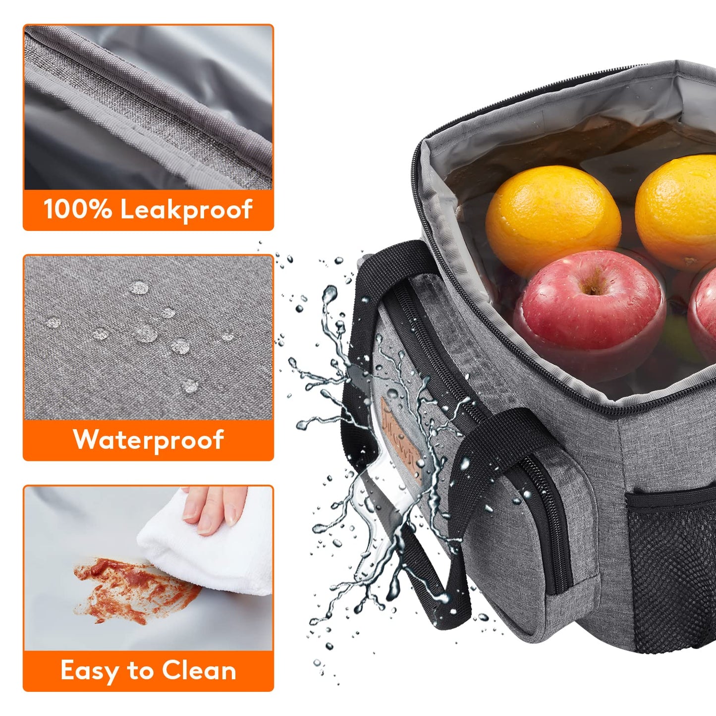 Lifewit Medium Lunch Bag, Insulated Lunch Box, Soft Cooler Cooling Tote for Adult Men Women, Gray 12-Can (9L)