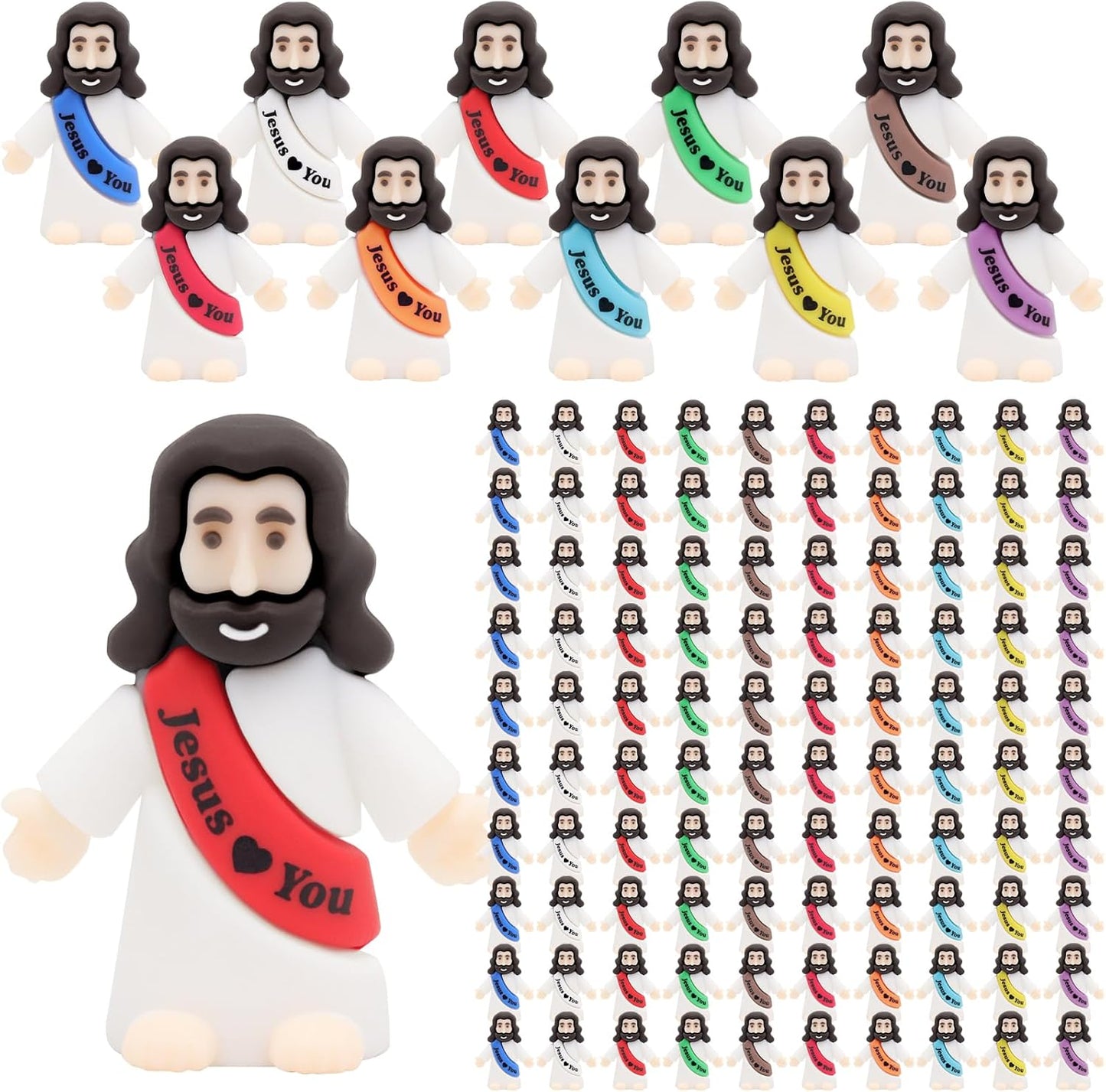 Owurha Mini Jesus Figurines - 300 Pcs Tiny Religious Figures for Sunday School & Baptism Gifts