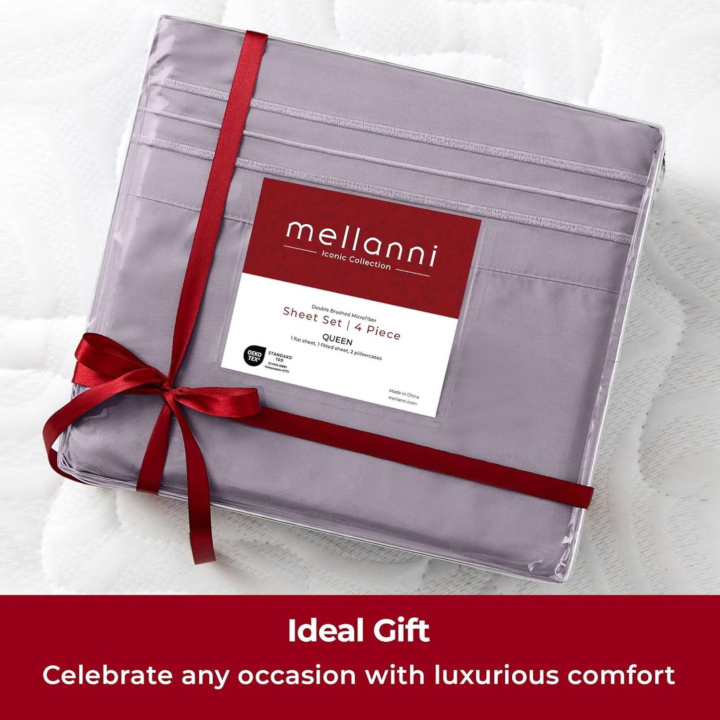 Mellanni Twin Sheets Set - 3 PC Hotel Luxury Bedding, Extra Soft & Cooling - Wrinkle & Fade Resistant (Hazy Lilac)