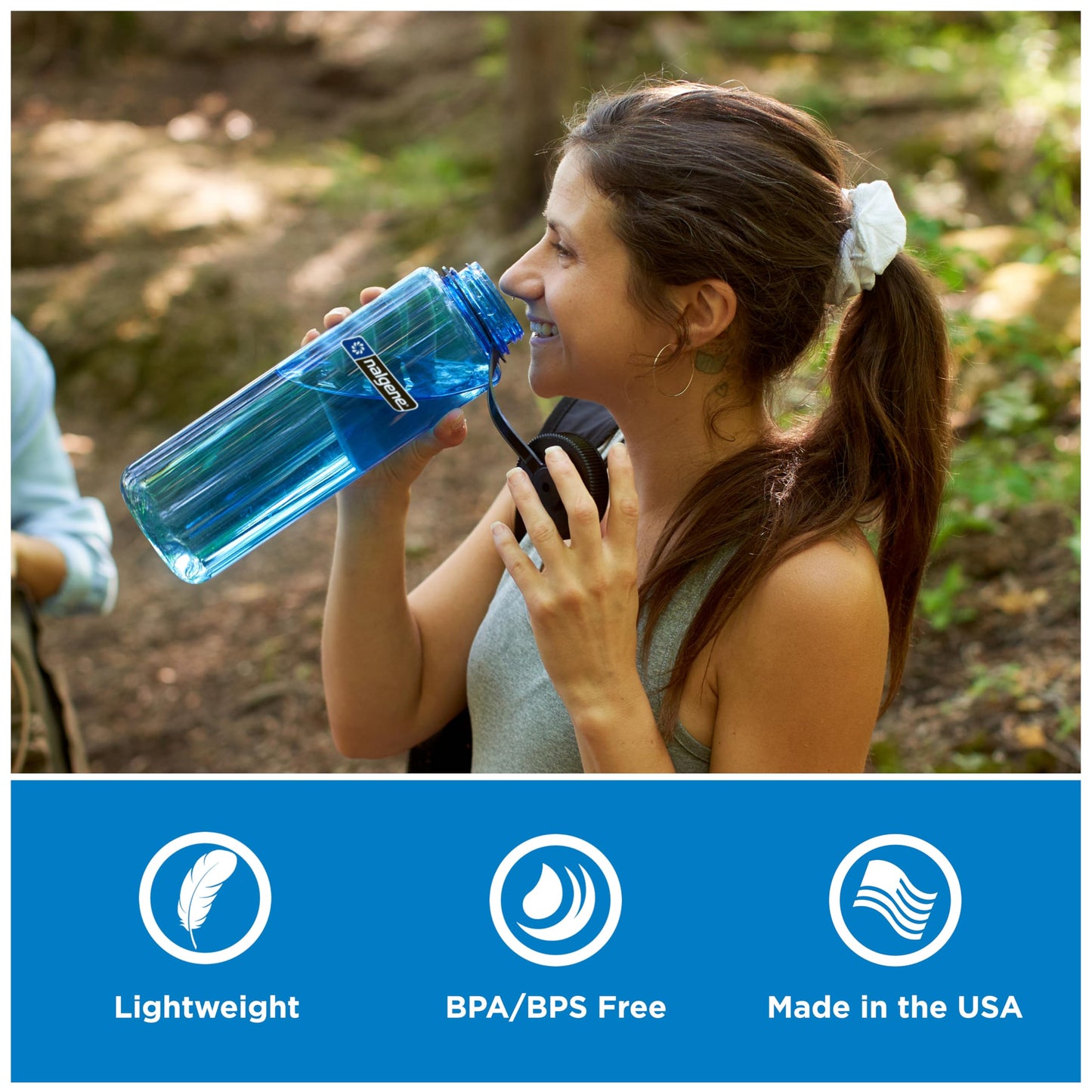 Nalgene 48 oz Wide Mouth Silo Water Bottle | BPA-Free, Durable & Leak Proof, Large & Lightweight for Hiking, Gym & Sports, Grey