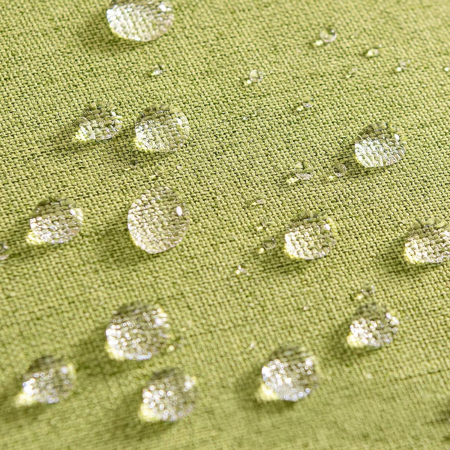 MIULEE Decorative Outdoor Throw Pillow Covers - Waterproof Faux Linen Cushion Cases | 20x20 Inch Moss Green (Pack of 2)