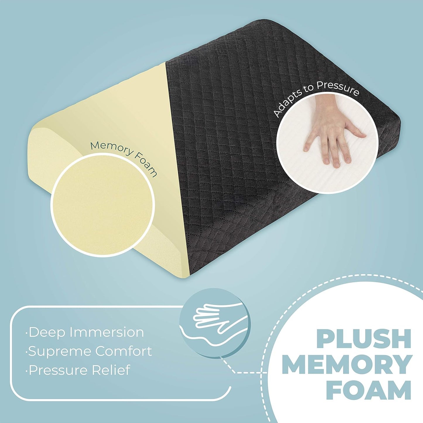 Kölbs Office Foot Rest - Plush Velvet Memory Foam for Ultimate Comfort | Ergonomic Teardrop Design