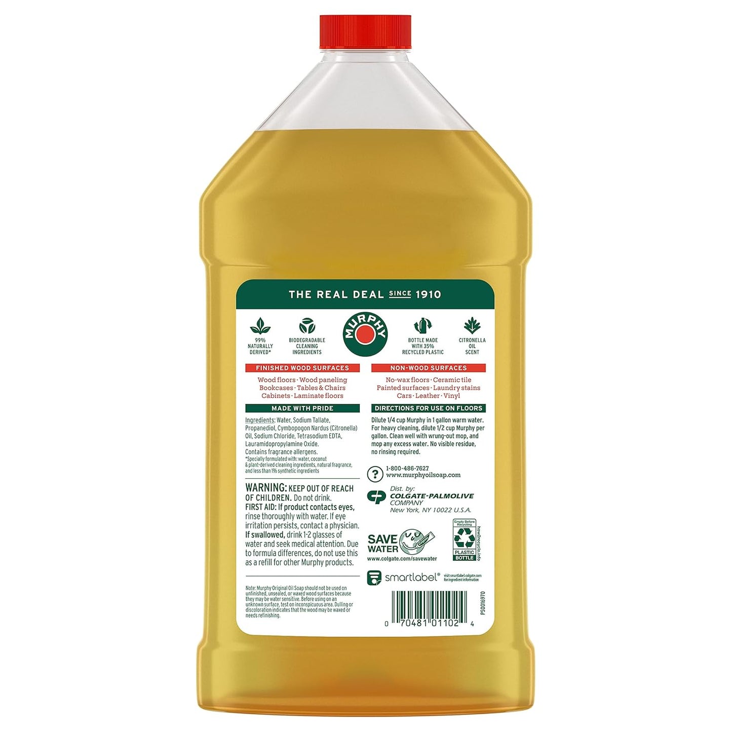 Murphy Oil Soap | Concentrated Wood Cleaner - No-Rinse Formula with Citronella Scent | 32 fl oz (3 Pack)