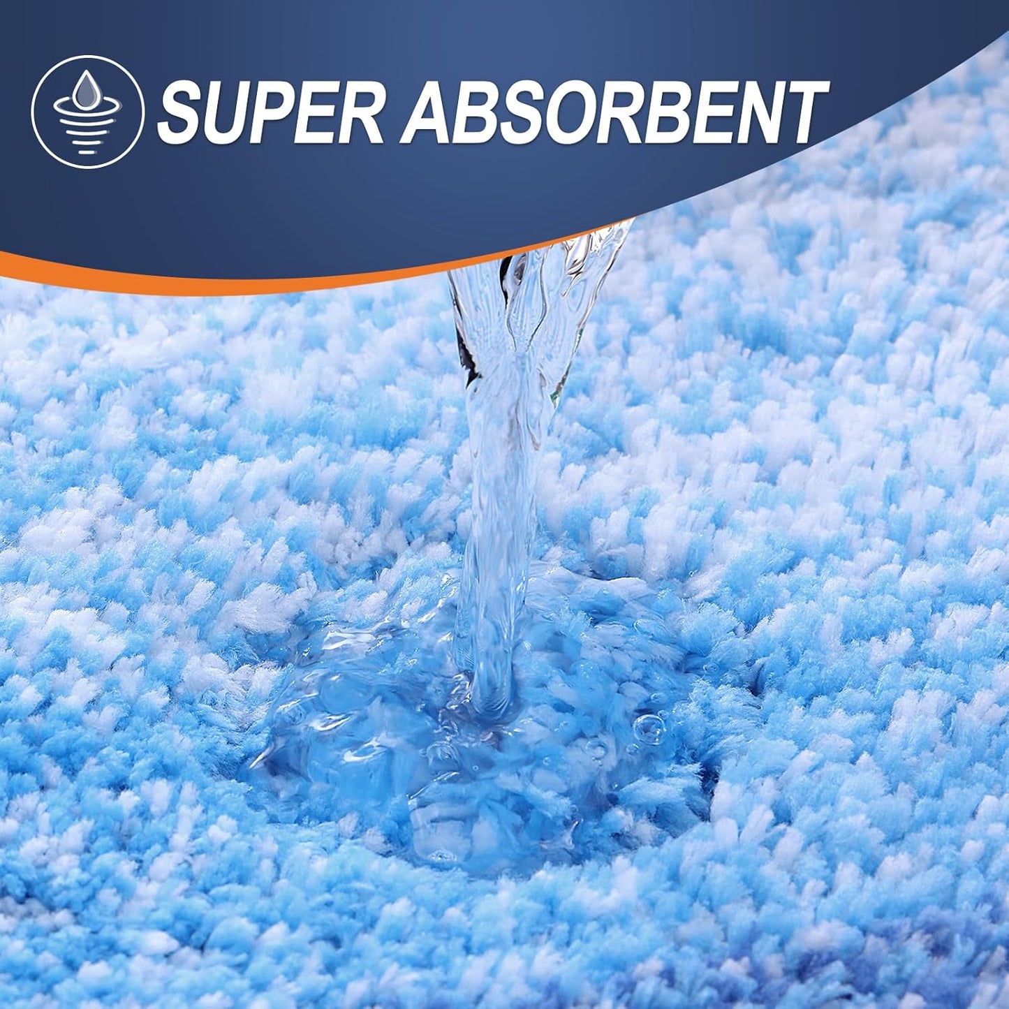 OLANLY Bathroom Runner Rug - Extra Soft Microfiber Mat 70x24 | Quick Dry & Rubber Backing in Light Royal Blue