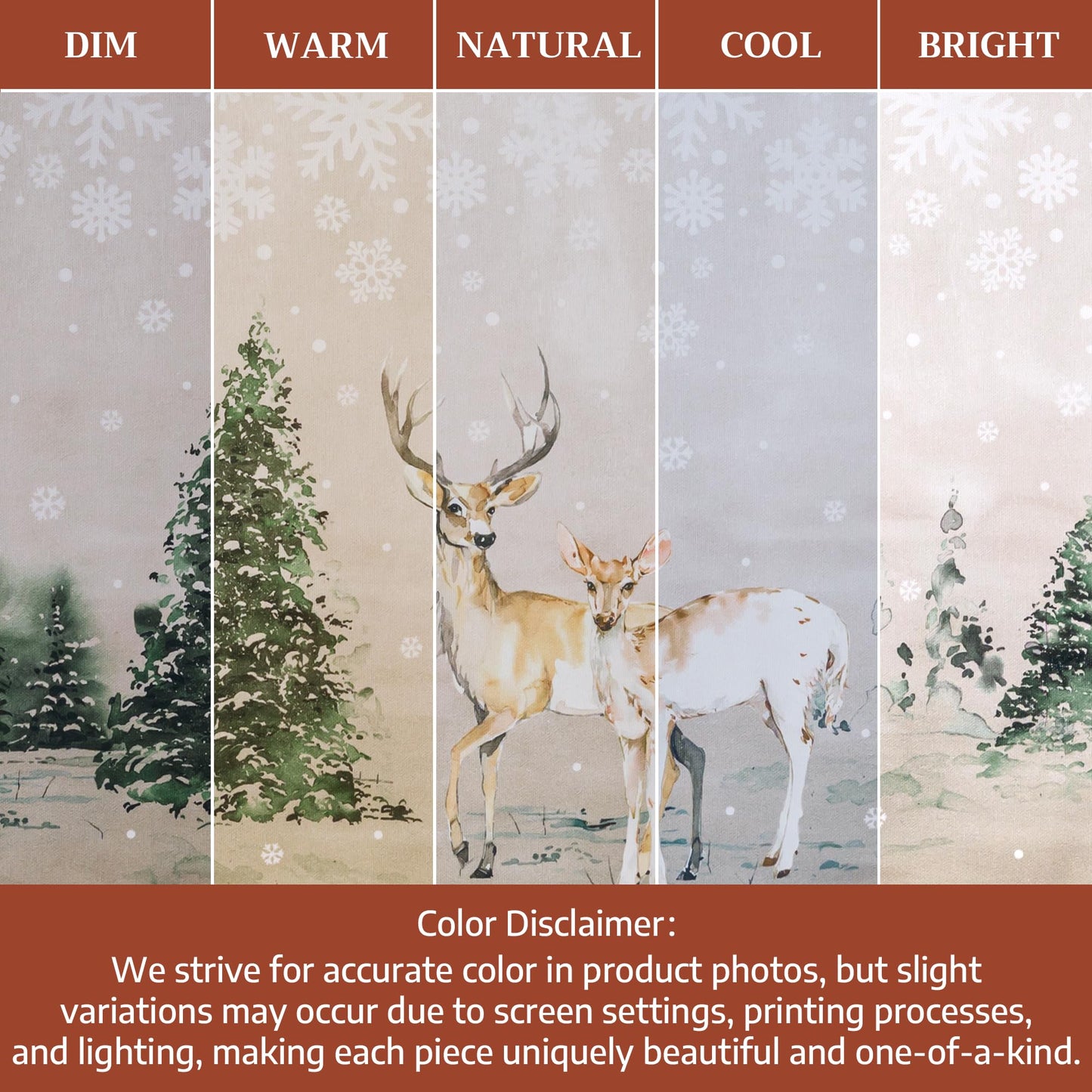 Maison d' Hermine Table Cloth Rectangle Table 100% Cotton 70 x 120 Inches Fall Tablecloth Reusable Everyday Use for Thanksgiving Christmas Decorations Dining Farmhouse Party (Deer in The Woods)