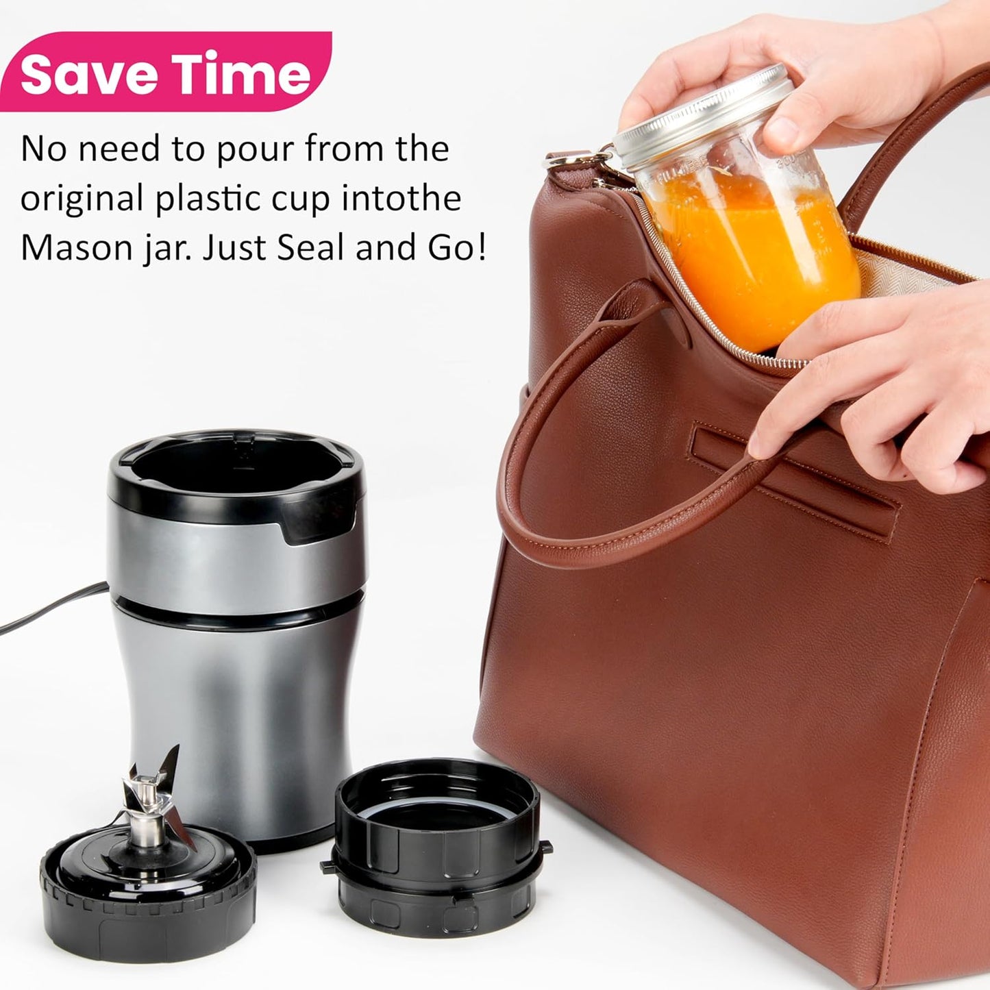 LUVCOSY Adapter for Ninja BN301 Blender | Blend Directly in Glass Jar - Dishwasher Safe Accessory