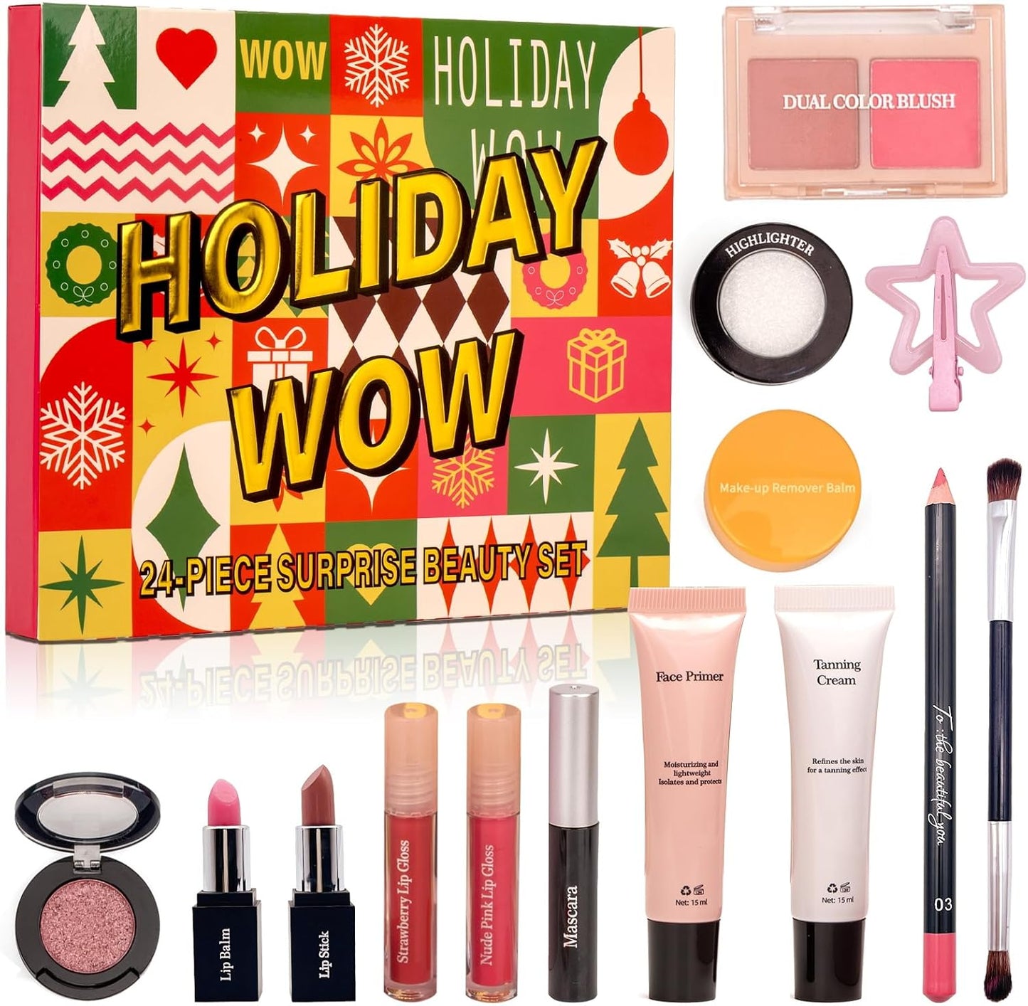 Skiennix All-In-One Makeup Kit for Teen Girls - 24 Days of Surprises with Eyeshadow, Eyeliner & More