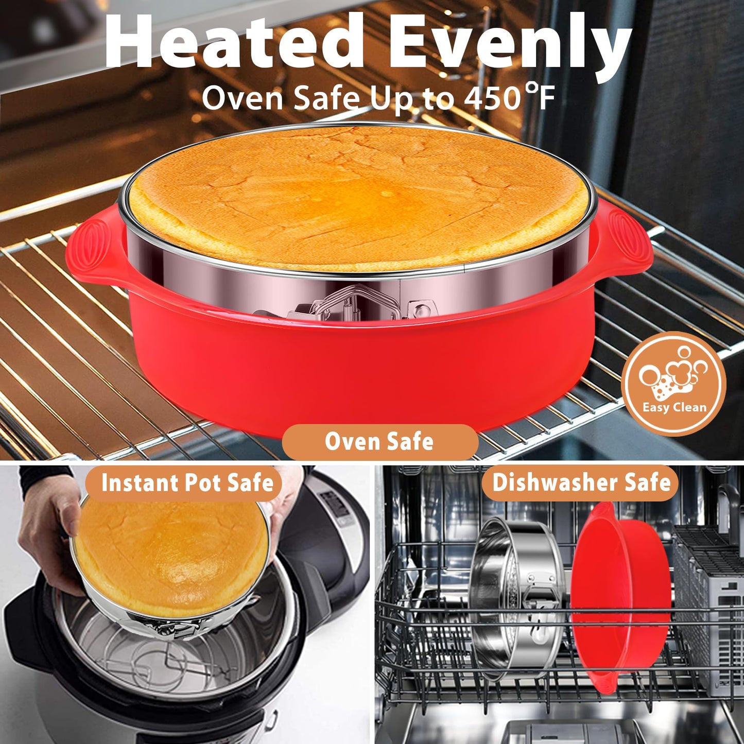 Stainless Steel Springform Pan 9 Inch Nonstick, Leakproof Spring Form Pan for Cheesecake, Cheesecake Pan with Protector, Cheese Cake Pans for Baking, 9 Inch Springform Pan with 50Pcs Parchment Paper