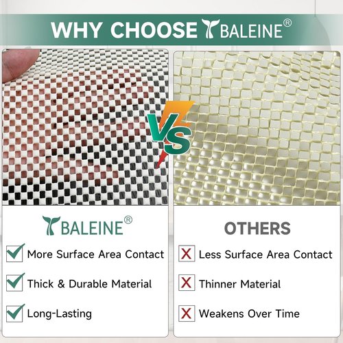 BALEINE Non-Slip Rug Pad - Extra Thick Gripper for Hardwood Floors | 8'x10' Size
