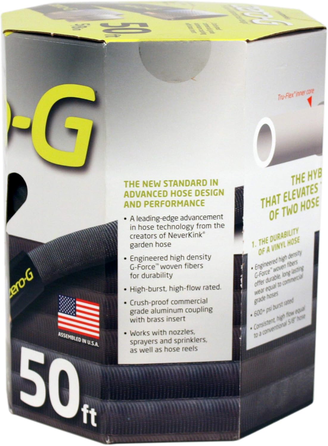 Zero-G 4001-50 Garden Hose - Lightweight, Ultra Flexible & Durable | Kink-Free, 5/8-Inch x 50-Feet