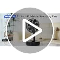 Black Portable Standing Fan with Remote, 8000mAh Battery, Oscillating & Foldable