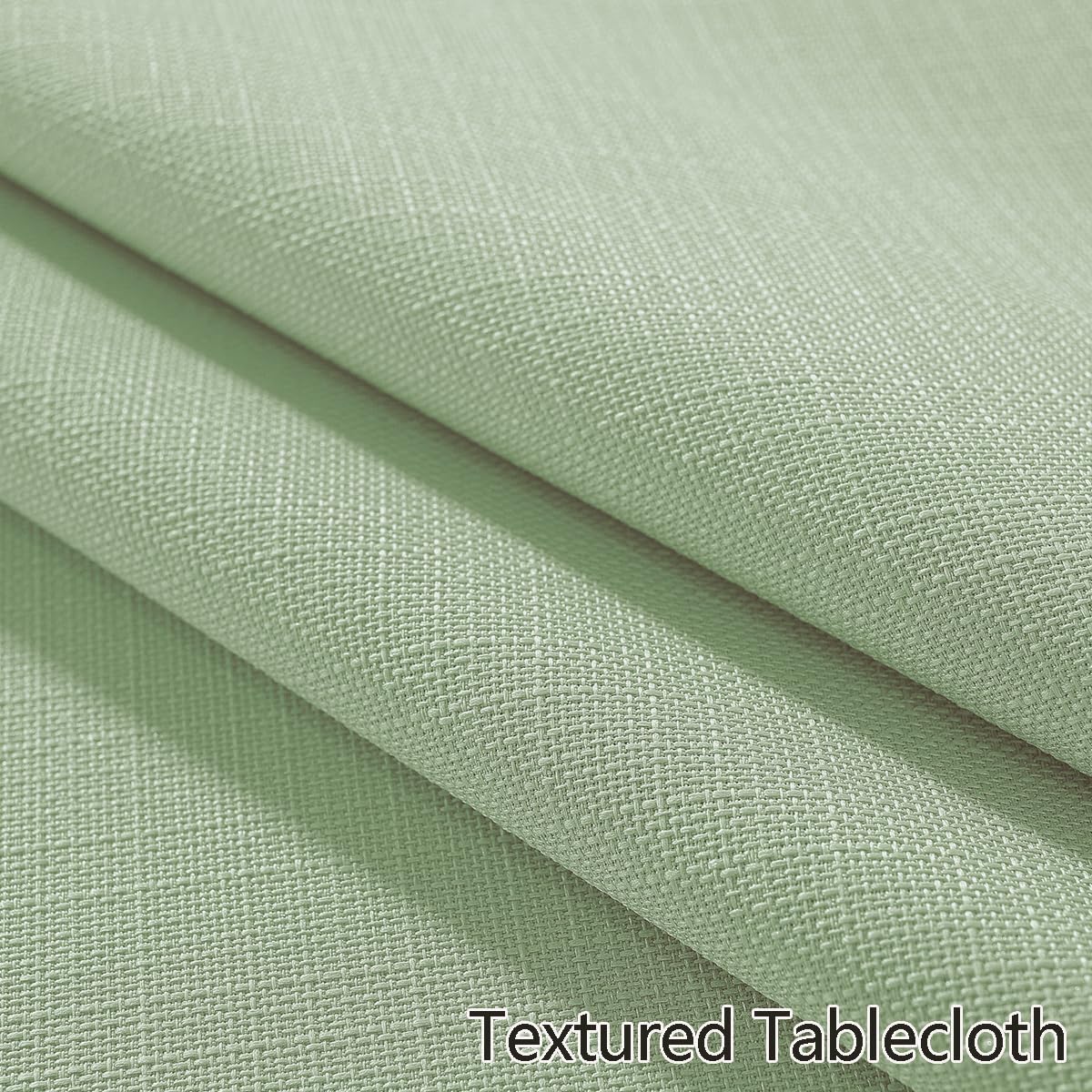 SASTYBALE Textured Rectangle Tablecloth Waterproof Wrinkle Free Fabric Table Cloth, Faux Linen Polyester Table Cover for Dining/Party/Picnic/Indoor/Outdoor (52 x 70 Inch Rectangular, Sage Green)