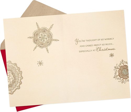 Hallmark Christmas Card - Thinking of You Design with Snowflakes | Perfect Holiday Greeting