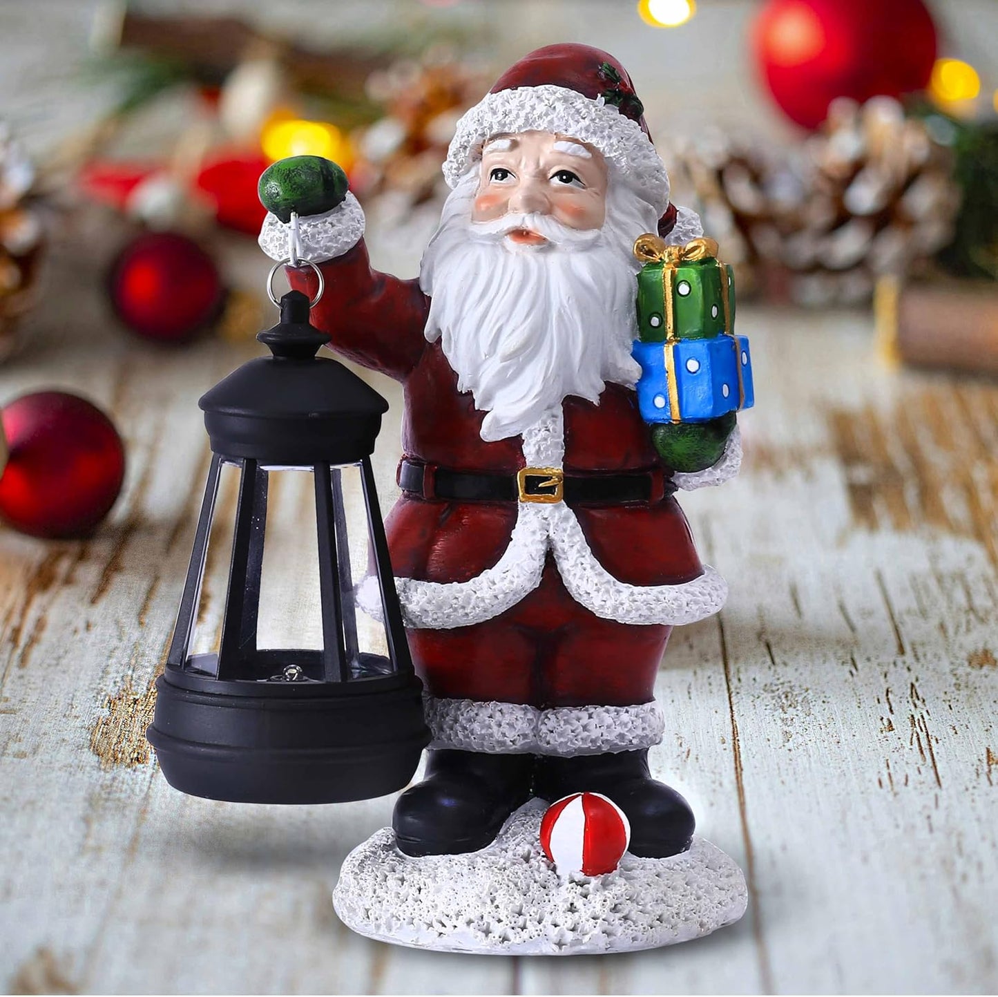 Skiennix Santa Claus Decor - Standing Figurines with Lantern Light for Indoor Ornaments | 2025 Holiday Centerpieces