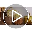 Valery Madelyn Medium Fall Pumpkin Decor Set of 3 - Rustic Resin Corn Pumpkins