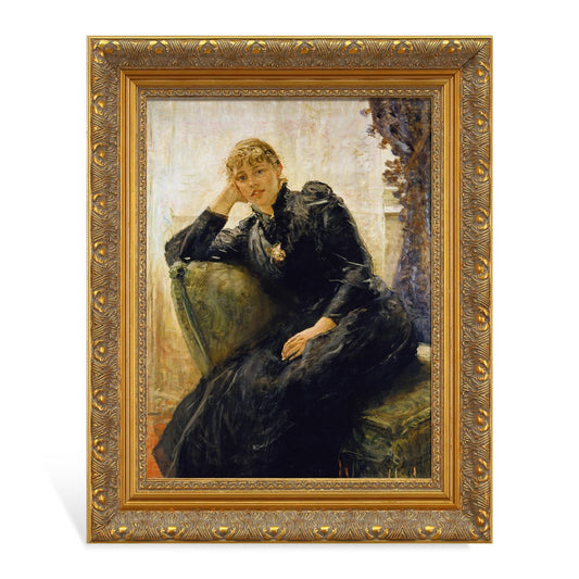 FOLKOR Antique Gold 5x7 Canvas Frame, 2.4” Wide Solid Wood Baroque Ornate Art Frame for Oil Paintings Prints Pictures Posters, Finished Open Back Frame, No Back & Cover (Gold)