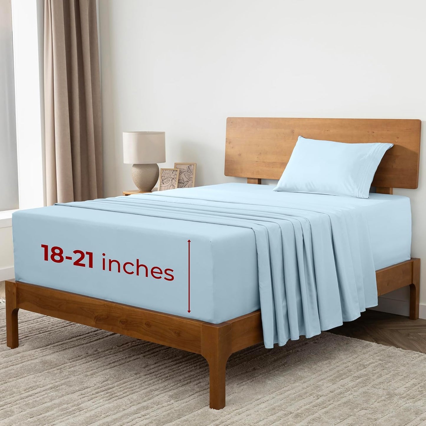 Mellanni Extra Deep Twin XL Sheets - Ultra Soft, Cooling Hotel Luxury Bedding - 3 PC Set in Aqua