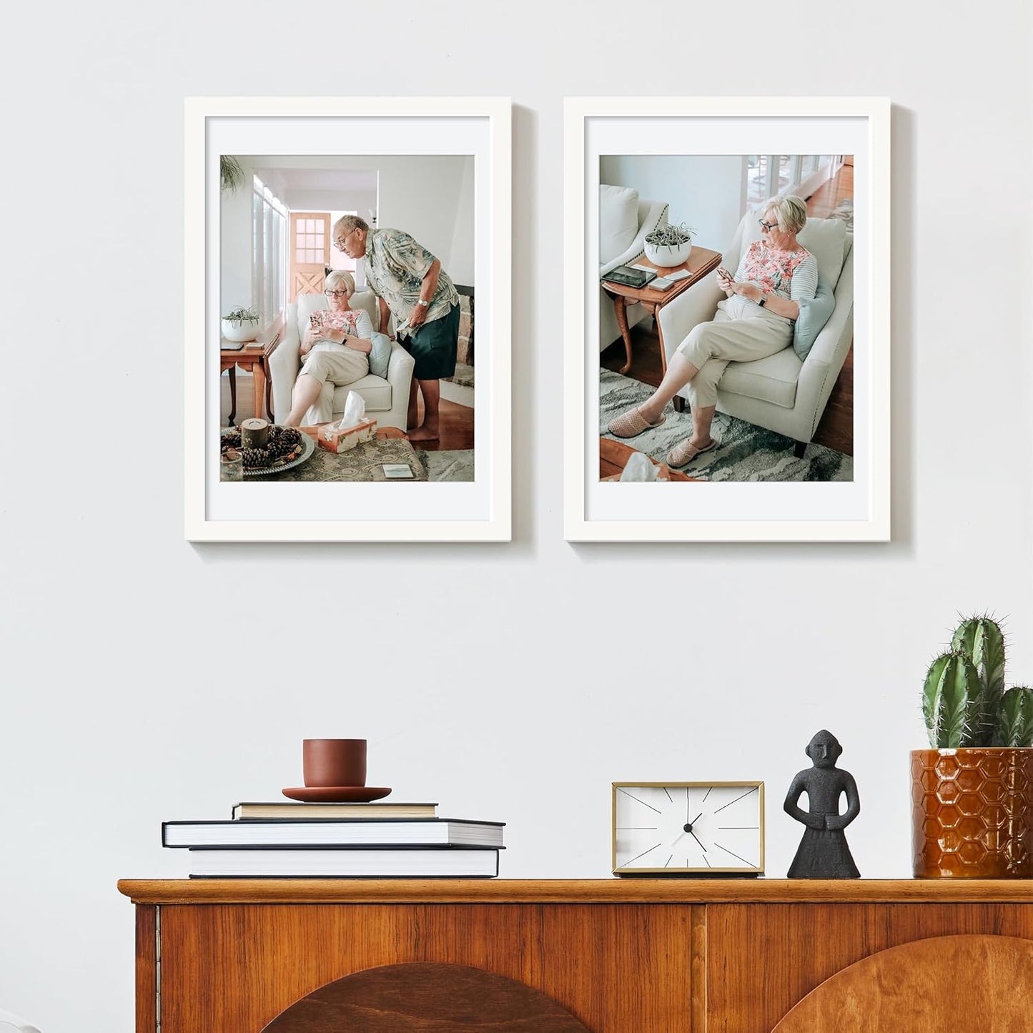 Upsimples 10x14 Picture Frame - Versatile Display for 8.5x11 Photos with Mat or 10x14 Without | White, 1 Pack