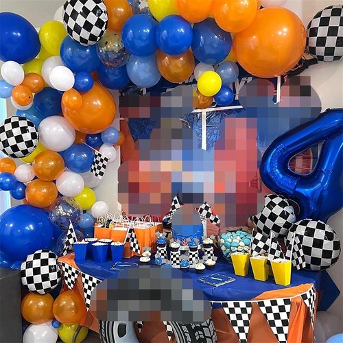 Foil Balloon Number 4 by [Brand Name] - 40'' Giant Self-Inflating Dark Blue Helium Balloon for 4th Birthday Celebrations