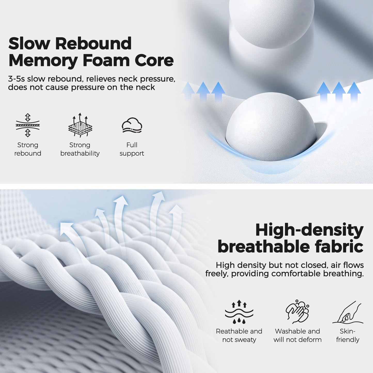 HiztoBlo Neck Pillow for Traveling, Travel Pillows for Airplanes 2025 New 100% Pure Memory Foam, Neck Pillow Airplane with 360º Ergonomic Design, Travel Neck Pillows for Airplanes, Office and Car