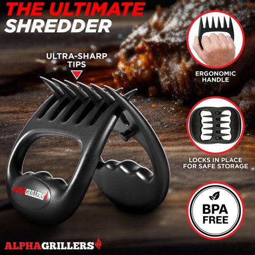 Alpha Grillers Meat Shredder Claws - Grilling Accessories Gifts for Men Dad Him Husband Boyfriend - BBQ Accessories Bear Claws Grill Puller for Cooking Shredding Barbecue Smoker Pulled Pork Chicken