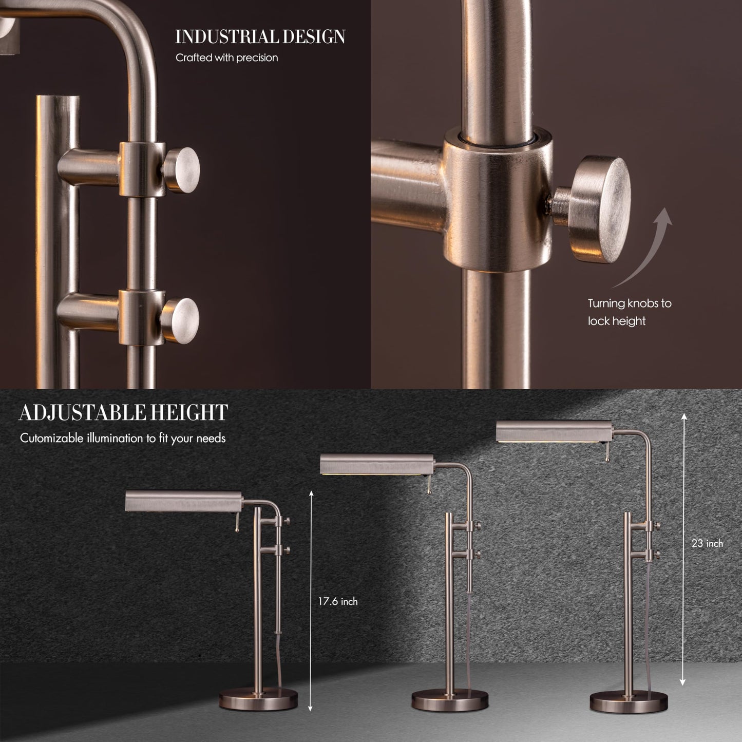 O'Bright Aurora - LED Pharmacy Desk Lamp (Brushed Nickel)