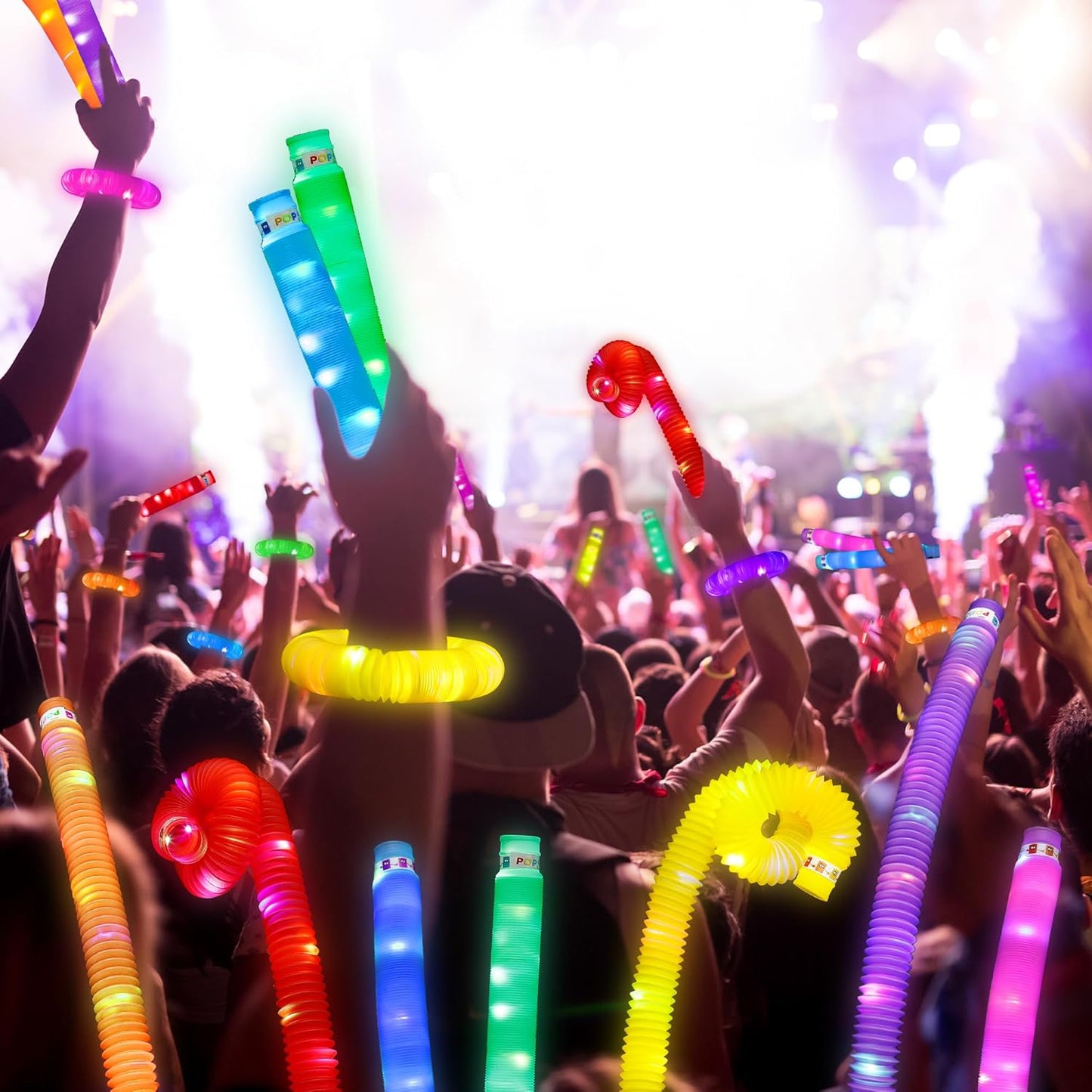 UrChoice Glow Sticks - 32PCS LED Pop Tubes & Glow Necklaces | Fun Party Favors for Kids & Adults
