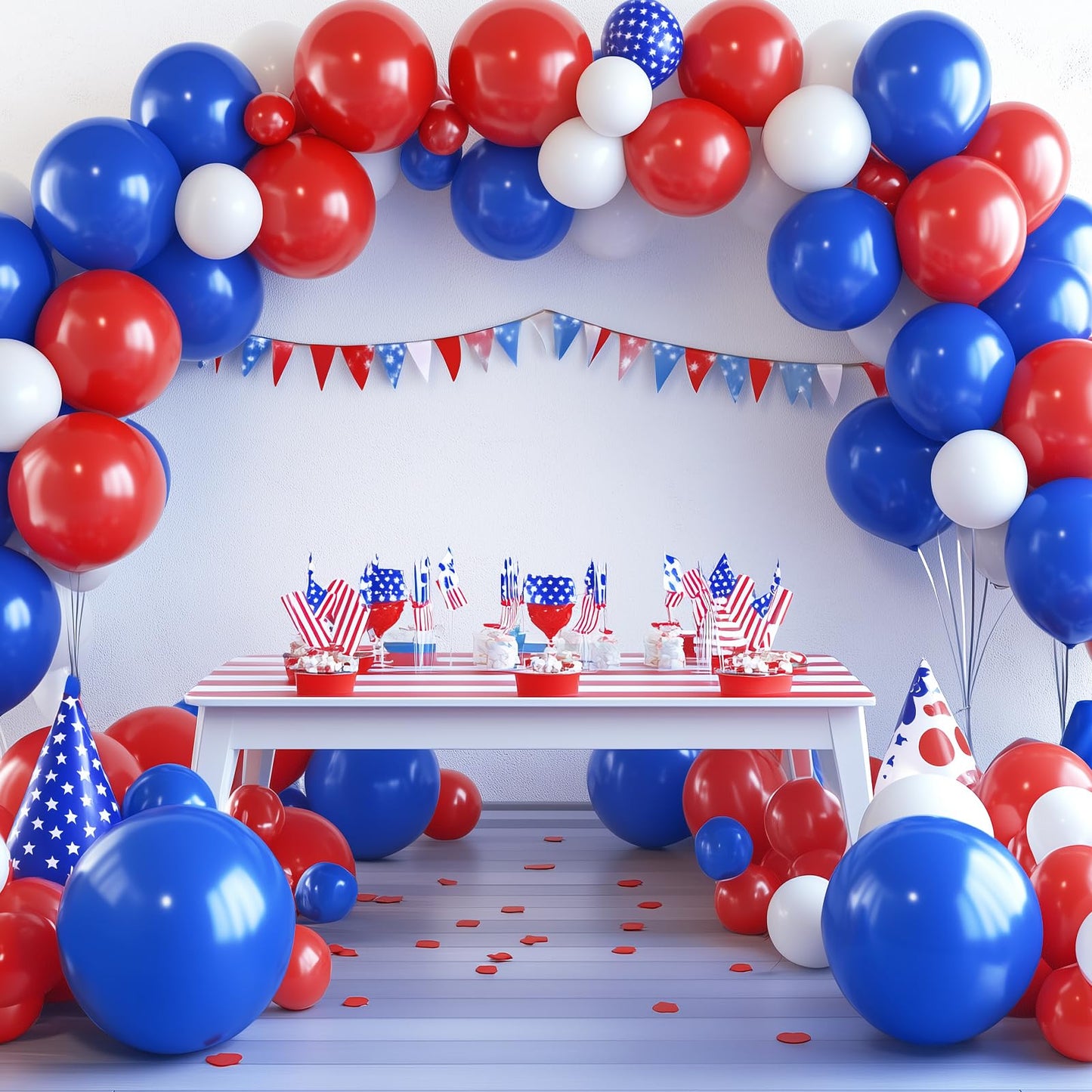 RUBFAC Royal Blue Balloons 129pcs Different Sizes 18 12 10 5 Inch, Blue Balloon Arch Kit Garland for Graduation Birthday Party Baby Shower Baseball Nautical Retirement Bachelorette Party Decoration