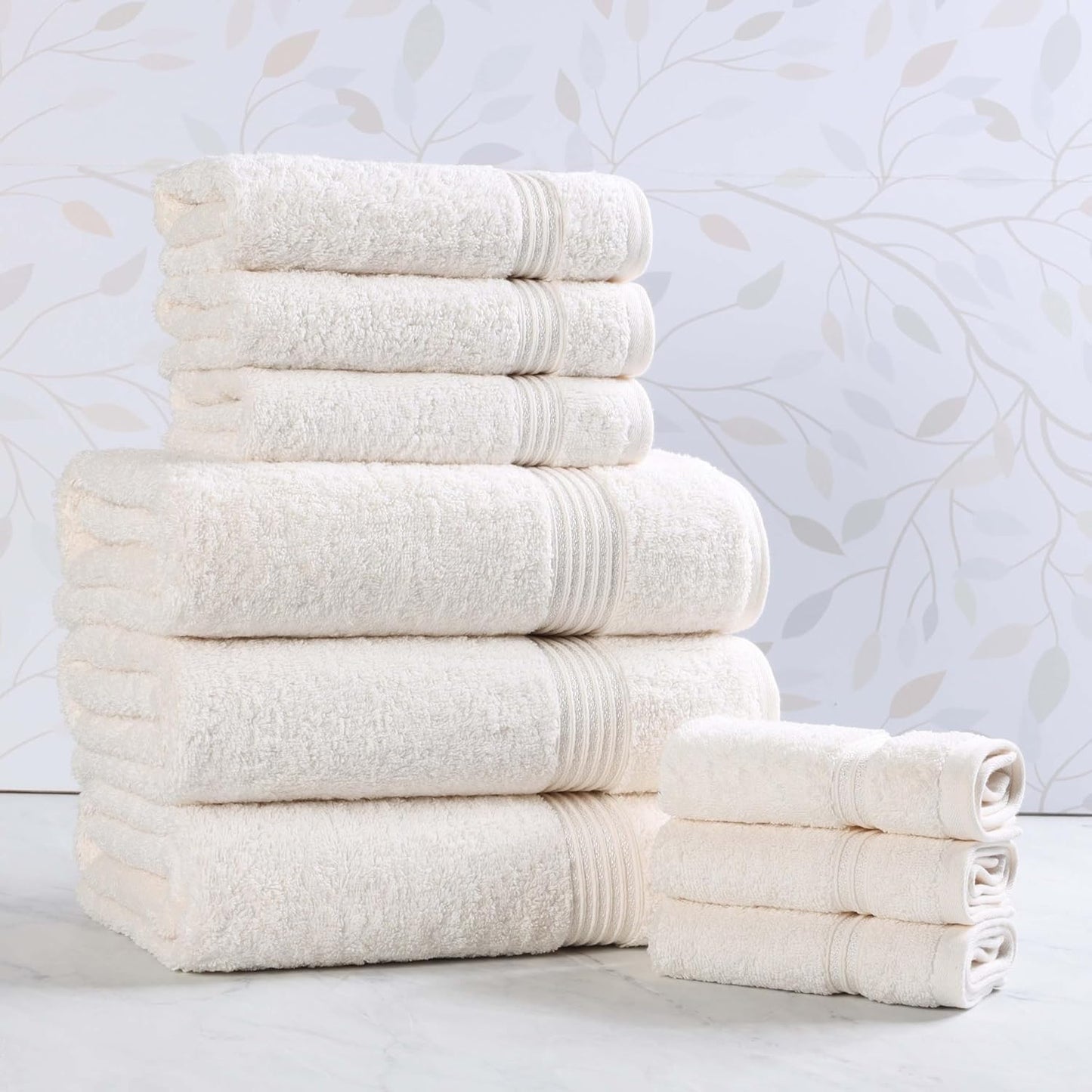 Superior Egyptian Cotton 6-Piece Towel Set, Bathroom Essentials, Towels For Bathroom, Apartment, Airbnb, Guest Bath, Face, Hand, Bath Towels, Washcloths, Absorbent, Fast Drying, Royal Purple