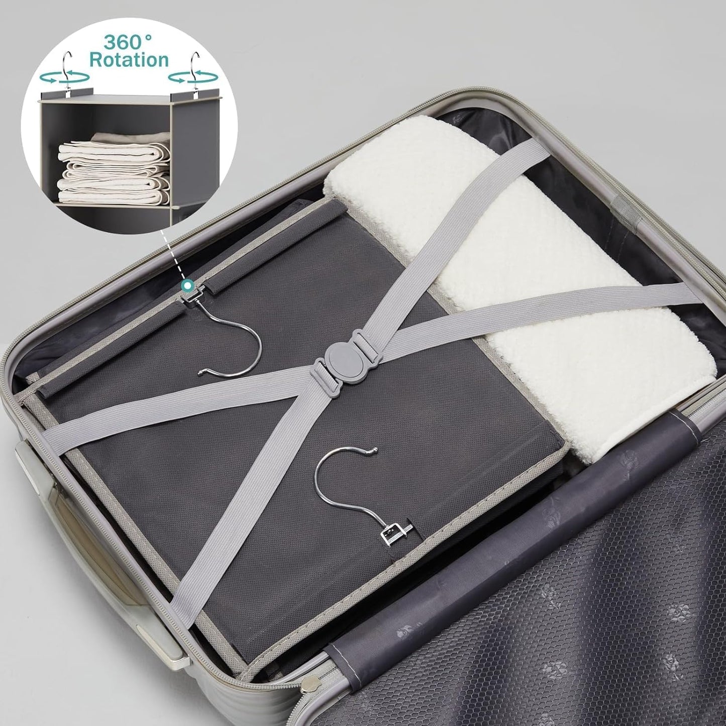 YOUDENOVA Hanging Closet Organizer - 6-Shelf Storage Solution for Efficient Closet Space - Grey