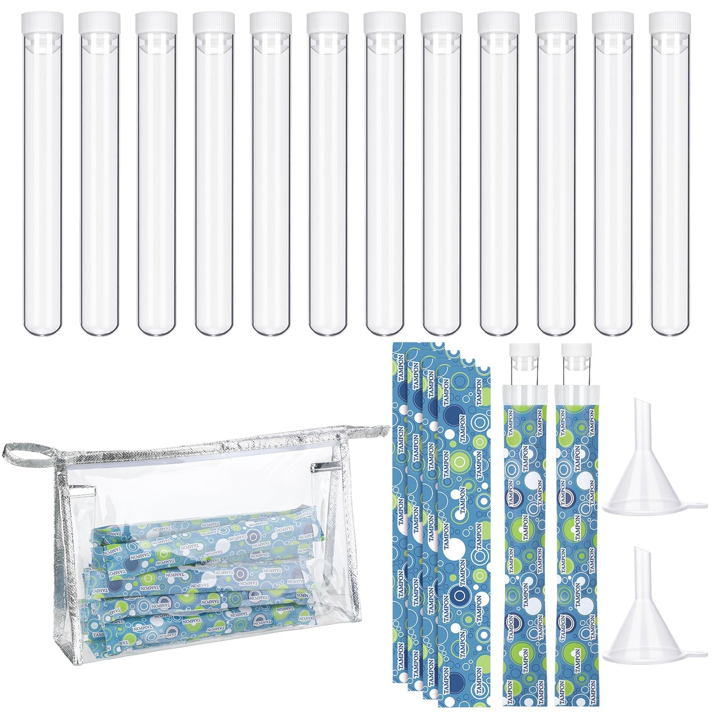 FoldTier 39 Pcs Travel Tube Includes 12 Reusable Plastic Tube for Women Liquid Containers 24 Self Adhesive Wrappers 1 PVC Clear Case(Elegant Style)