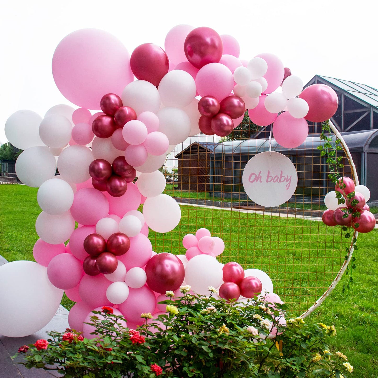Pink Balloons 110Pcs, 5 Inch Small Pink Latex Party Balloons, Mini Thick Pink Balloons for Birthday Wedding Baby Shower Decorations.