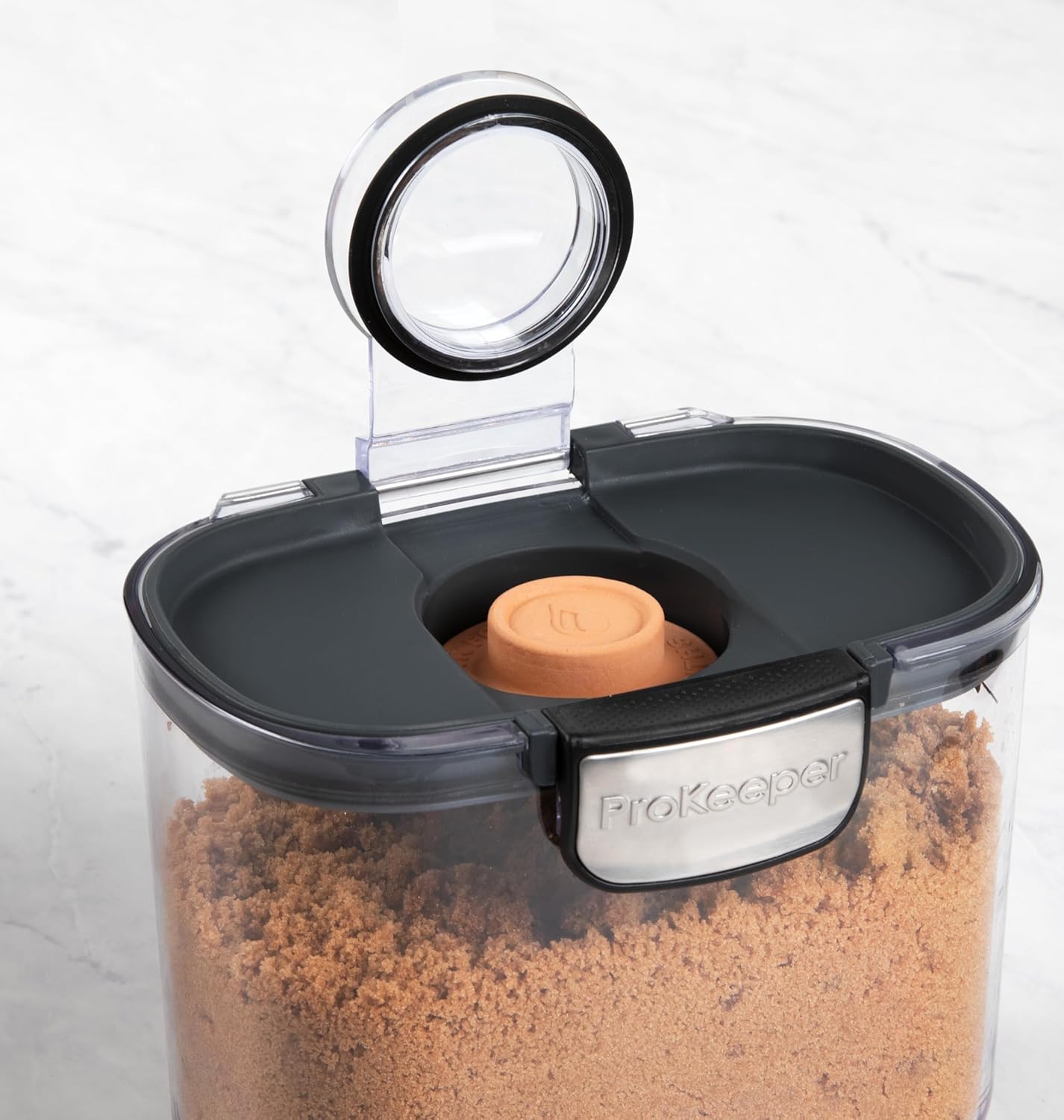 ProKeeper+ Airtight Food Storage Container Set - Clear Plastic Canisters with Magnetic Accessories | 9-Piece Black Set