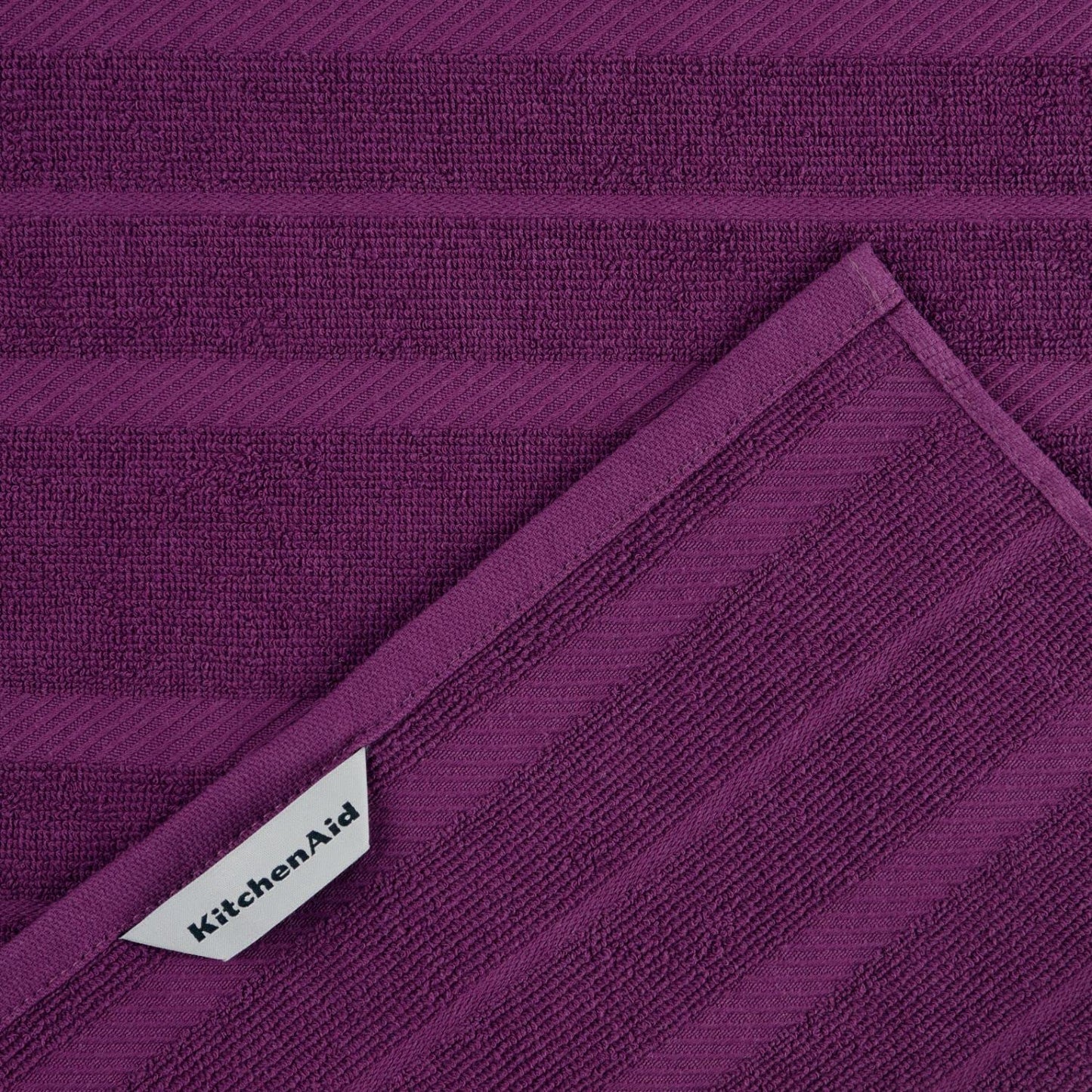 KitchenAid Albany Kitchen Towel 4-Pack Set, Beet/White, 16"x26"