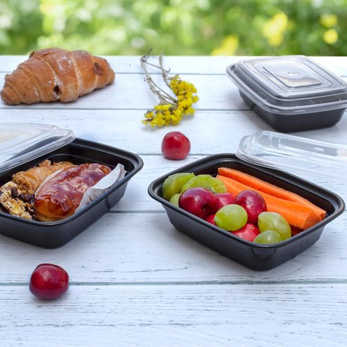 GUSTO Meal Prep Containers - 12 oz | 50 Count, Reusable & Microwave Safe, BPA-Free Food Storage Boxes