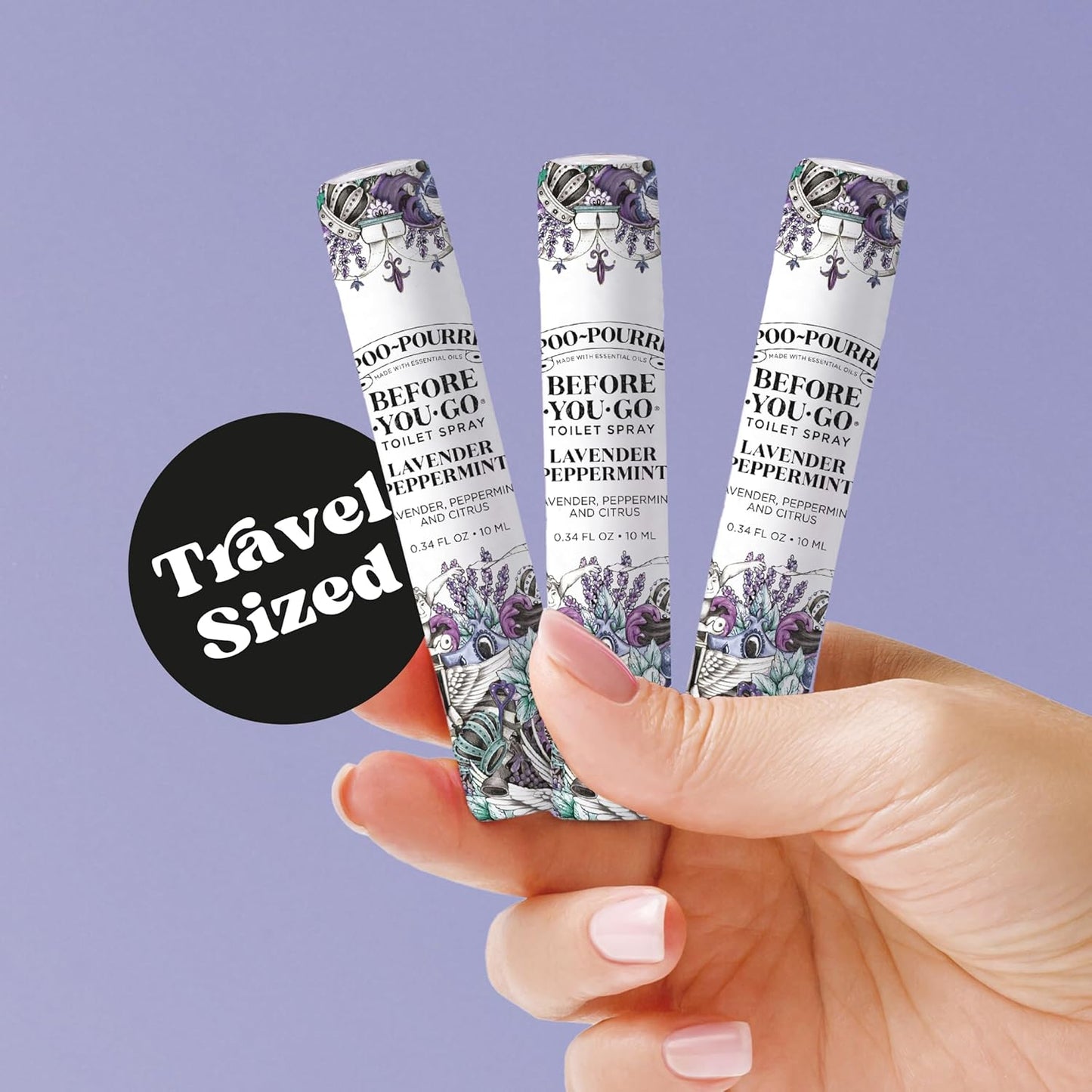 Poo-Pourri Toilet Spray | Travel Essentials Variety Pack - 5 Scents, TSA Approved, 0.34 Fl Oz Each