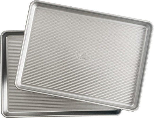 USA Pan | Global Nonstick Aluminum Half Sheet Pan Set - 2 Durable Baking Trays