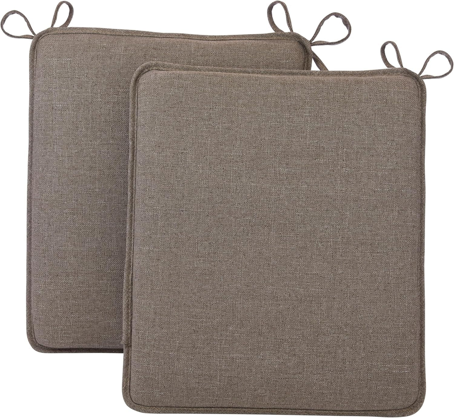 Klear Vu Porch Rocking Chair Cushion Set for Indoor and Outdoor Use, Assembled in The USA, Easy to Clean Stylish Seat and Back Pads with Fabric Ties, 20" x 17" x 2", Solid Tan