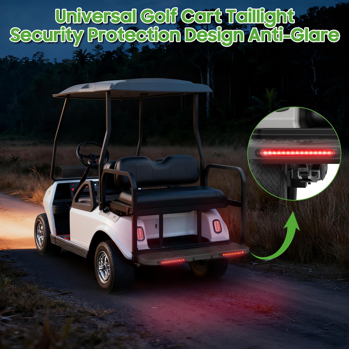 10L0L Universal Golf Cart Taillights - 12V Golf Cart Brake Light Kit with Turn Signal, Tail Lights for Golf Carts, ATV, UTV, and Cars - Easy Direct Wiring & 34‘’ Extended Cable