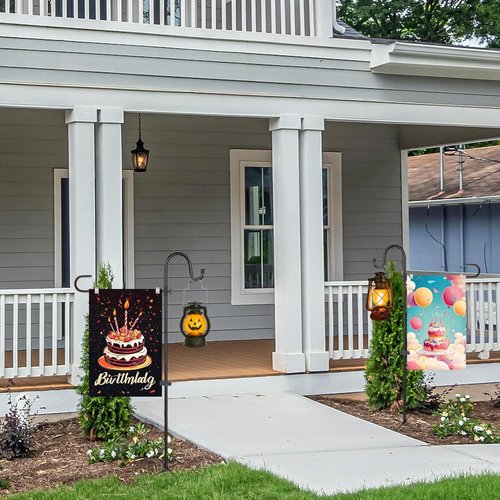 Garden Flagpole Stand - Shepherd's Hook for 12x18 Flags | 62 Inch High, Durable 1/2 Inch Thick