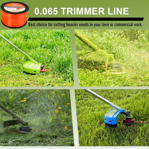 065 Trimmer Line - Commercial Grade Round String Trimmer String | 0.065 Inch, 2000ft, Orange