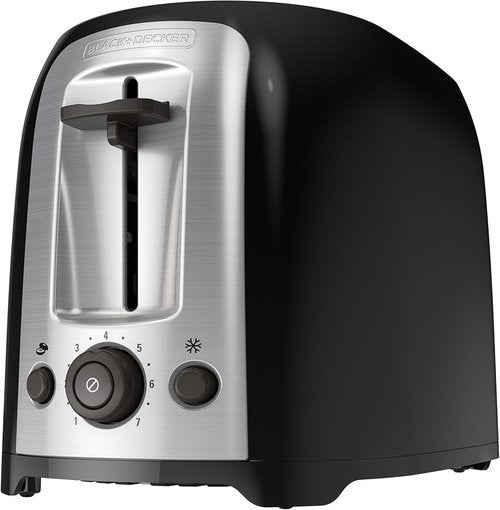 BLACK+DECKER 2-Slice Toaster - Extra Wide Slots, 7 Shade Settings, 850 Watts, Bagel & Frozen Functions
