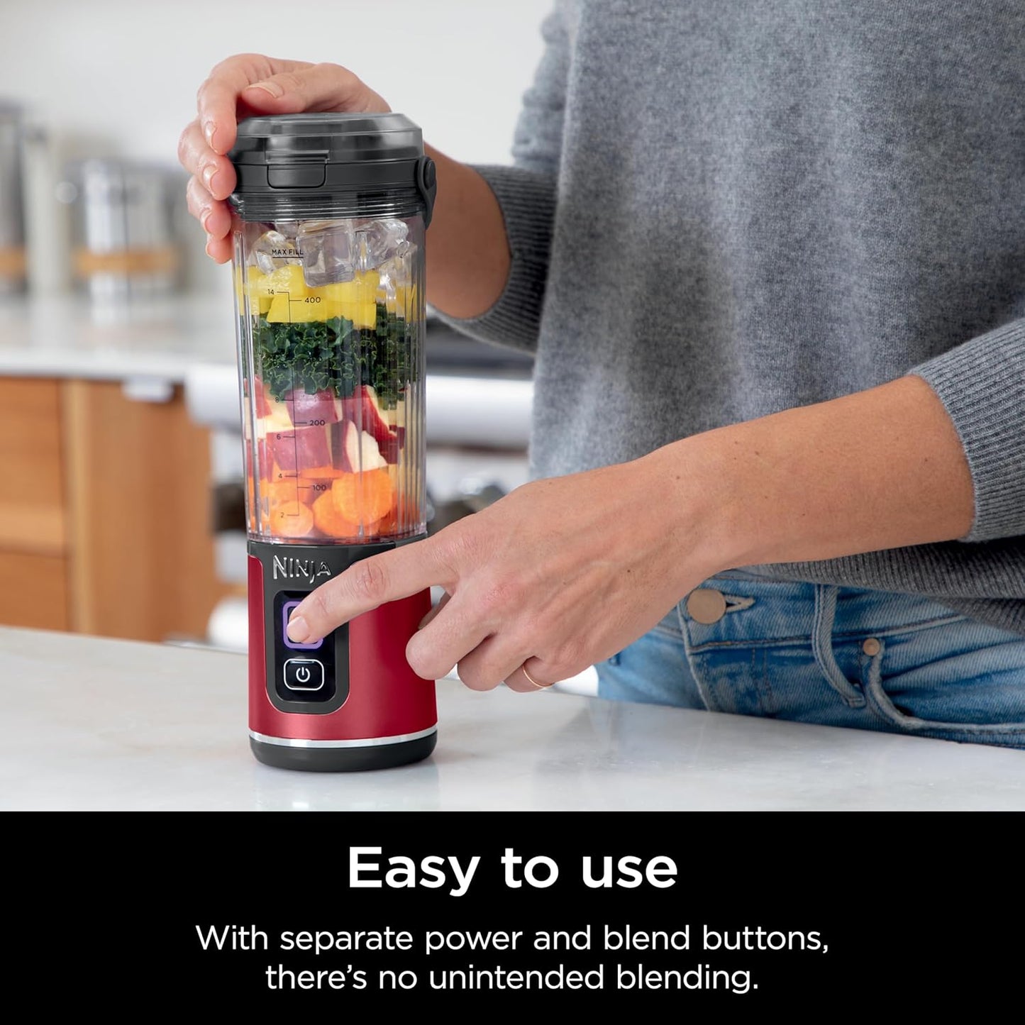 Ninja Blast Portable Blender - Cordless 18oz Personal Blender for Shakes & Smoothies | Leakproof, USB-C, Red