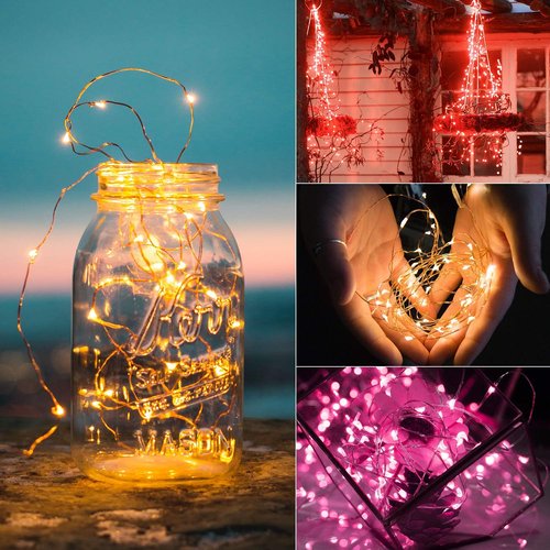 Brightown 12-Pack LED Fairy Lights - Battery Operated, Waterproof Silver Wire, 7 Feet for Weddings & Parties