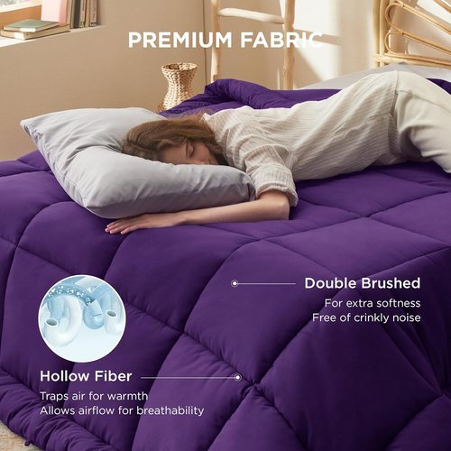 Bedsure Comforter Duvet Insert - All-Season Quilted Down Alternative Bedding, Purple, Full 86 x 82 Inches