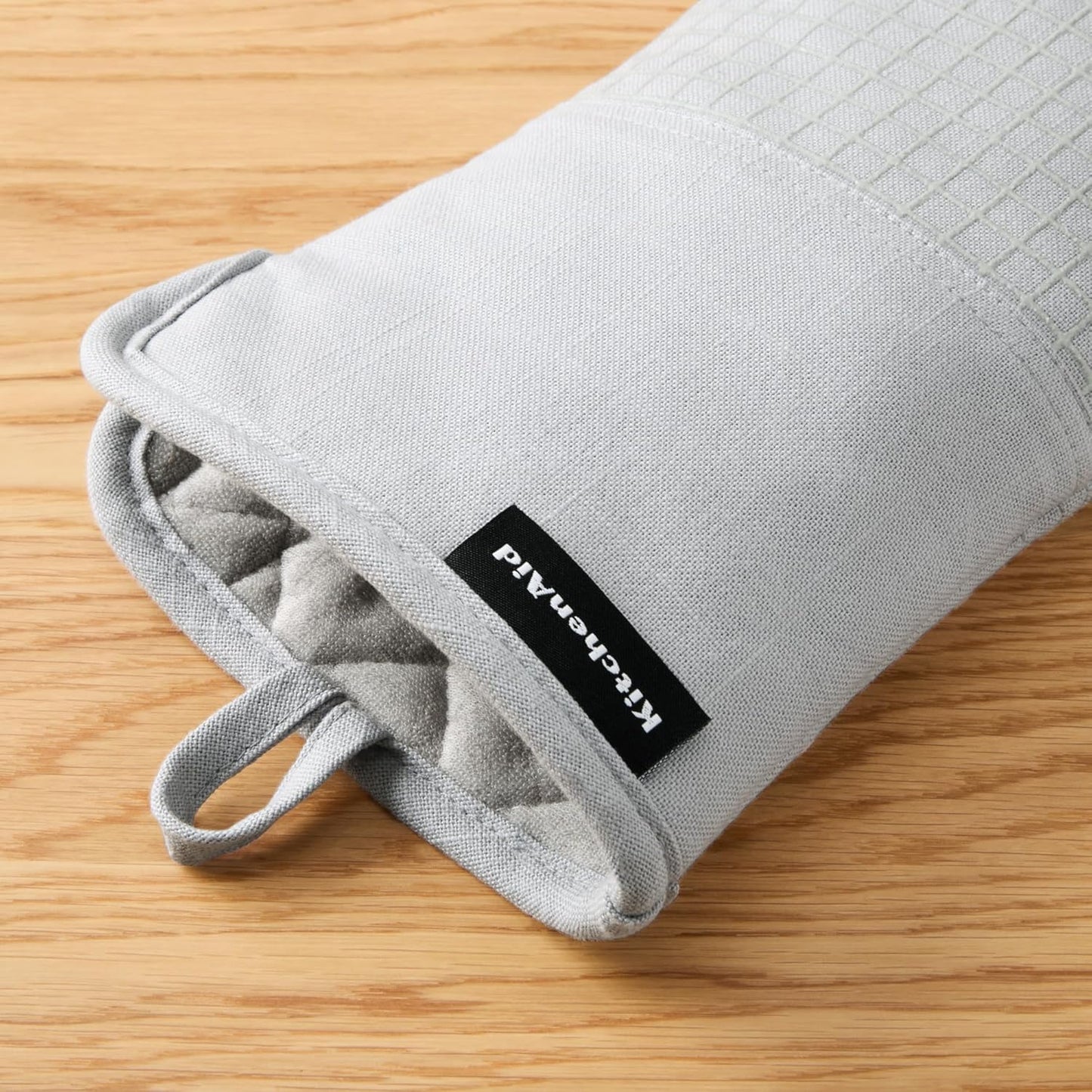 KitchenAid Gourmet Series Oven Mitts - Heat Resistant Up to 600°F | Soft Silicone Grip, Matte Grey, 2-Pack Set