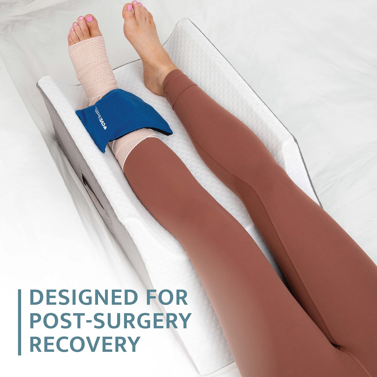 Kölbs Double Or Single Leg Elevation, Post Surgery Leg, Knee Wedge Pillow to Elevate Knee, Leg Rest for Bed, Foot Pillow for Bed (Double Leg)