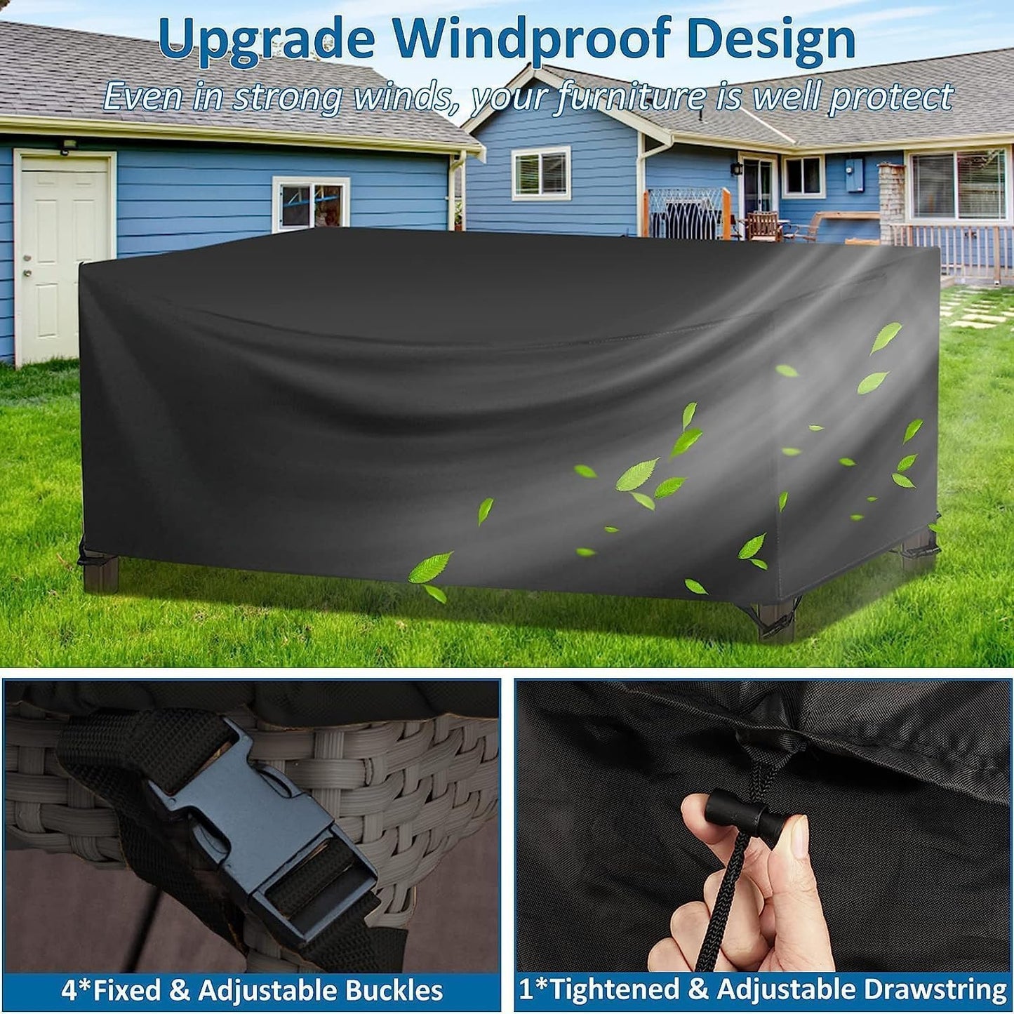 Wanocean Waterproof Patio Furniture Cover - 55" Outdoor Table & Chair Protector with Storage Bag