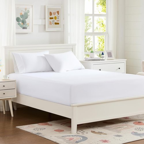 Hotella 100% Microfiber Fitted Sheet - Ultra Soft, 60"x80", 14" Deep Pocket, Machine Washable, White